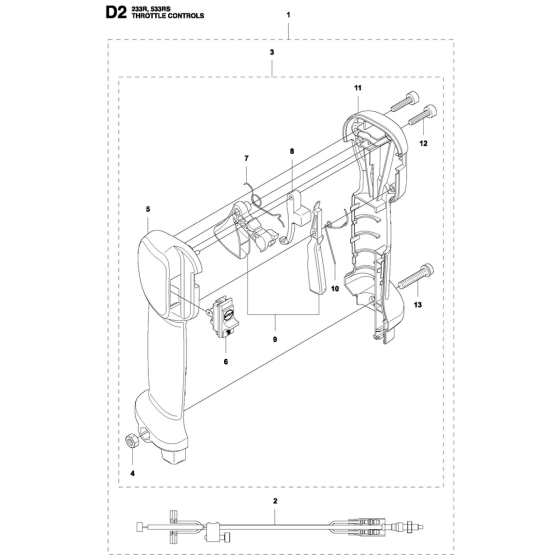 Throttle Controls Assembly For Husqvarna 533RS Brushcutters