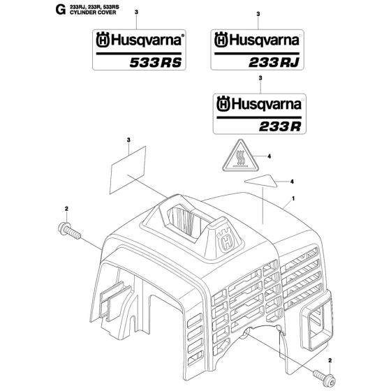 Cylinder Cover Assembly For Husqvarna 533RS Brushcutters