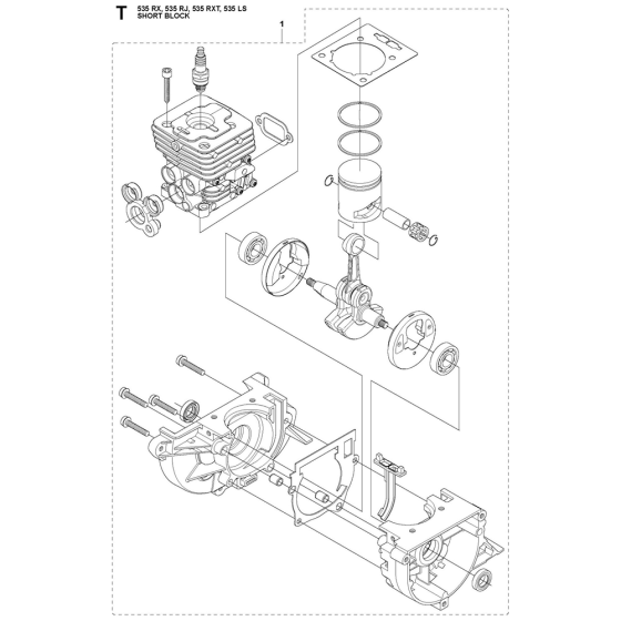 Short Block Assembly For Husqvarna 535FBX Brushcutters