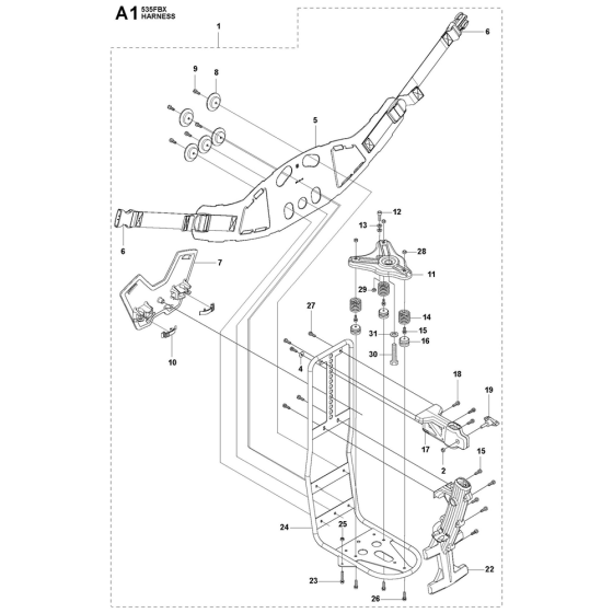 Harness Assembly For Husqvarna 535FBX Brushcutters