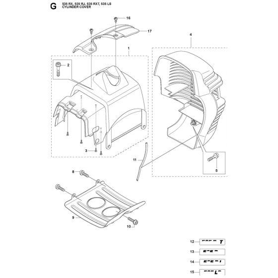 Cylinder Cover Assembly For Husqvarna 535LS Brushcutters