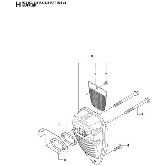 Muffler Assembly For Husqvarna 535LS Brushcutters