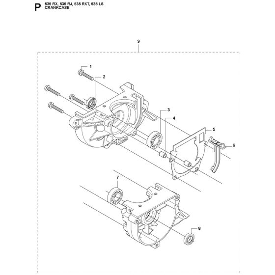 Crankcase Assembly For Husqvarna 535RX Brushcutters