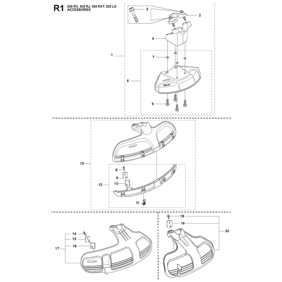 Accessories Assembly For Husqvarna 535RX Brushcutters