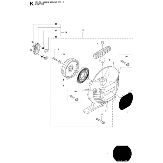 Starter Assembly For Husqvarna 535RXT Brushcutters