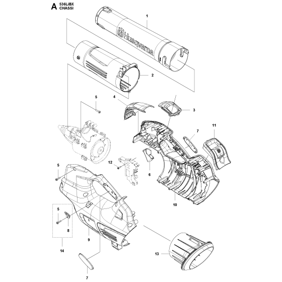 Chassis Assembly for Husqvarna 536LIBX Leaf Blower