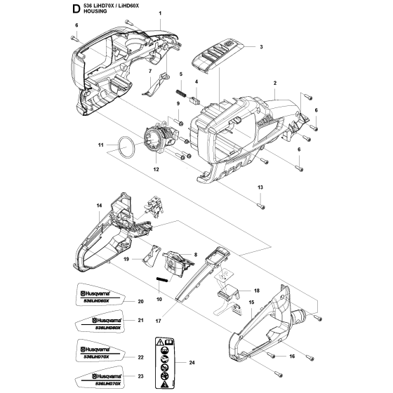 Housing Assembly for Husqvarna 536LIHD60X Hedge Trimmers