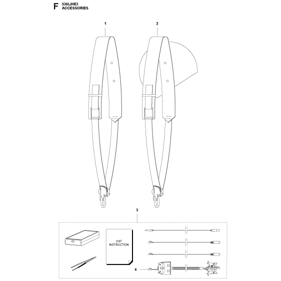 Accessories Assembly for Husqvarna 536LIHE3 Hedge Trimmers