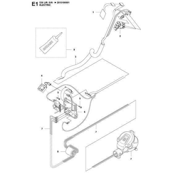 Electrical Assembly For Husqvarna 536LiR Brushcutters