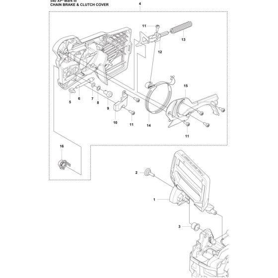 Chain Brake, Clutch Cover Assembly