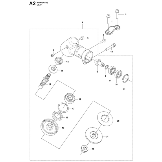 Gears Assembly For Husqvarna 541RS Brushcutters