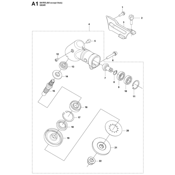 Gears Assembly For Husqvarna 541RS Brushcutters