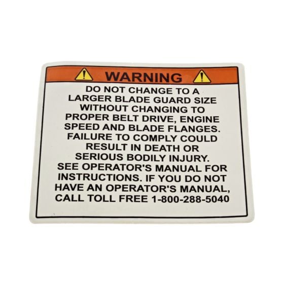 Warning Decal for Husqvarna FS3500 E, FS3500 G Floor Saw - OEM No. 542 04 61-28