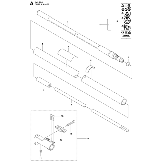 Tube Assembly For Husqvarna 543RBK Brushcutters