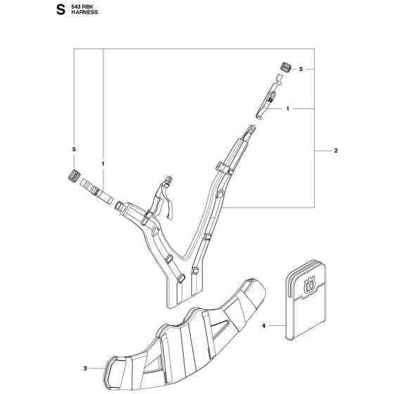 Harness-2 Assembly For Husqvarna 543RBK Brushcutters