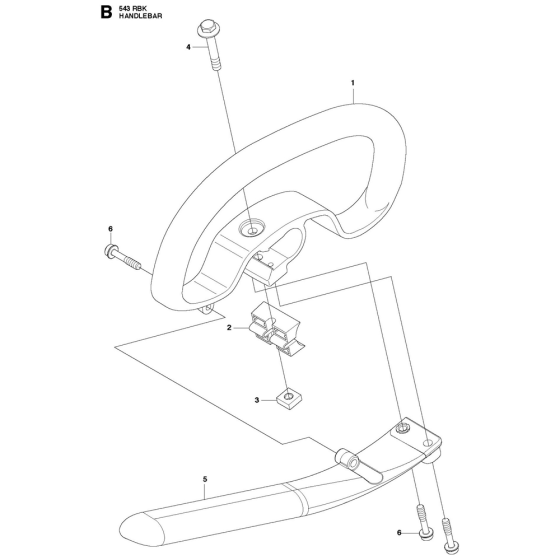 Handle Assembly For Husqvarna 543RBK Brushcutters