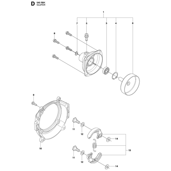 Clutch Assembly For Husqvarna 543RBK Brushcutters