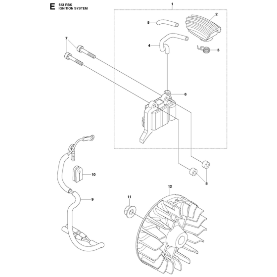 Ignition System Assembly For Husqvarna 543RBK Brushcutters