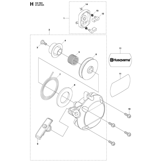 Starter Assembly For Husqvarna 543RBK Brushcutters