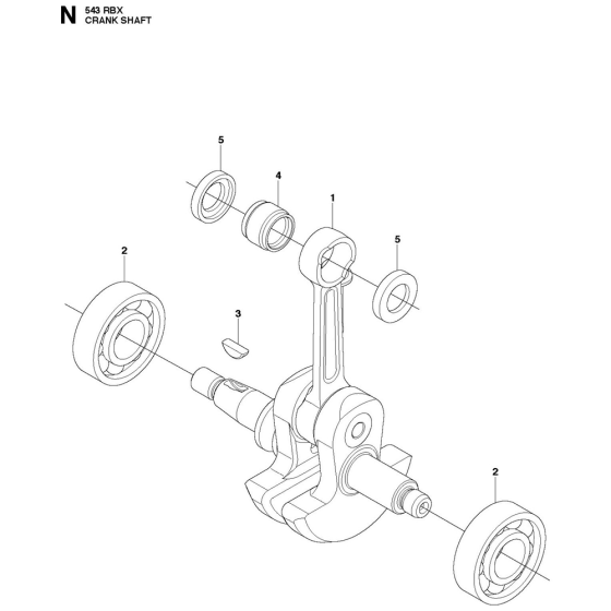 Crankshaft Assembly For Husqvarna 543RBX Brushcutters