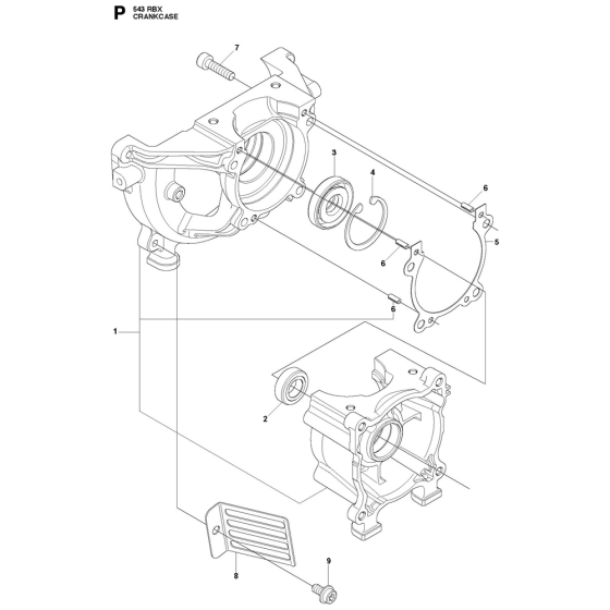 Crankcase Assembly For Husqvarna 543RBX Brushcutters