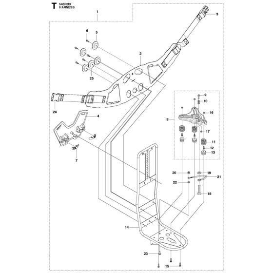 Harness Assembly For Husqvarna 543RBX Brushcutters