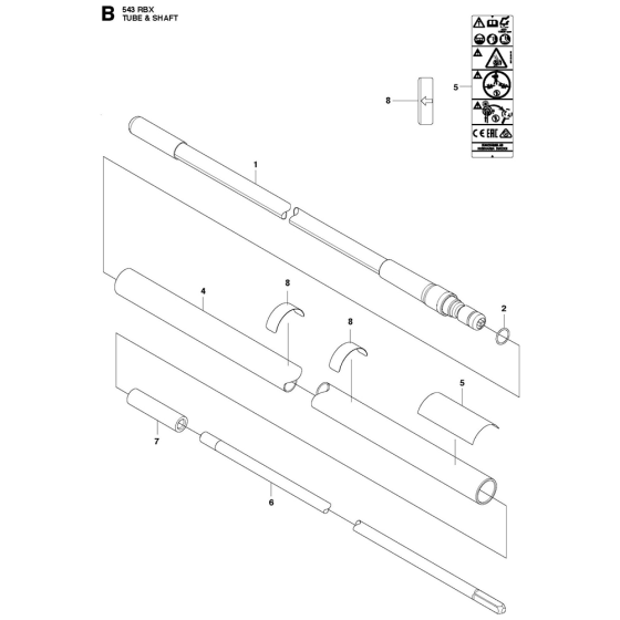 Tube Assembly For Husqvarna 543RBX Brushcutters