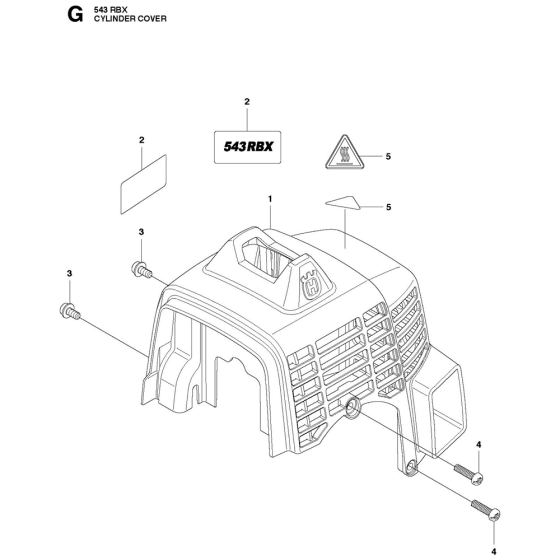 Cylinder Cover Assembly For Husqvarna 543RBX Brushcutters