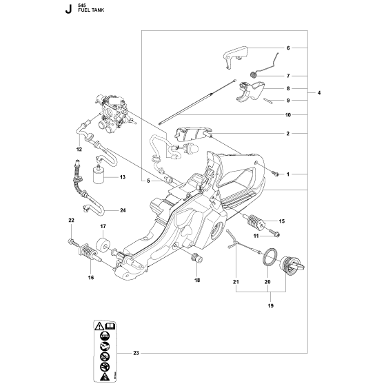 Fuel Tank Assembly For Husqvarna 545 Chainsaw 