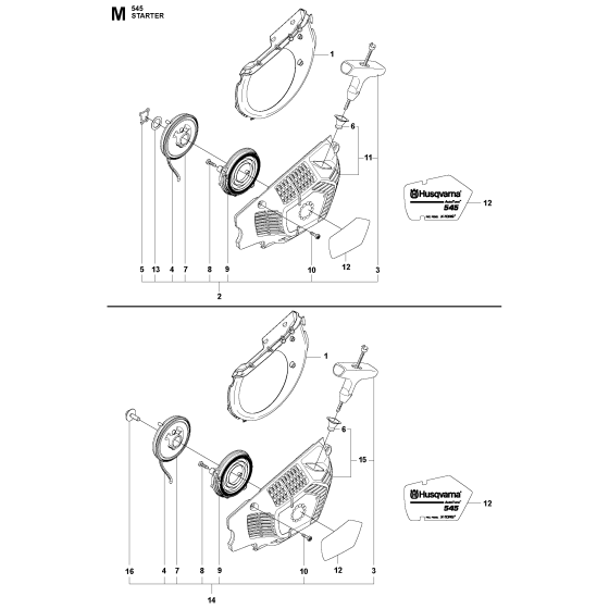 Starter Assembly For Husqvarna 545 Chainsaw 