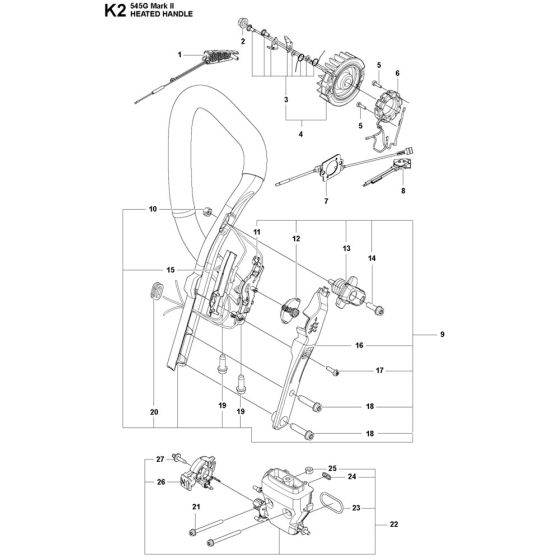 Heated Handle for Husqvarna 545