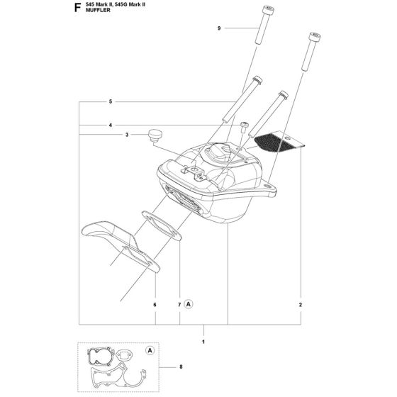 Muffler Assembly for Husqvarna 545