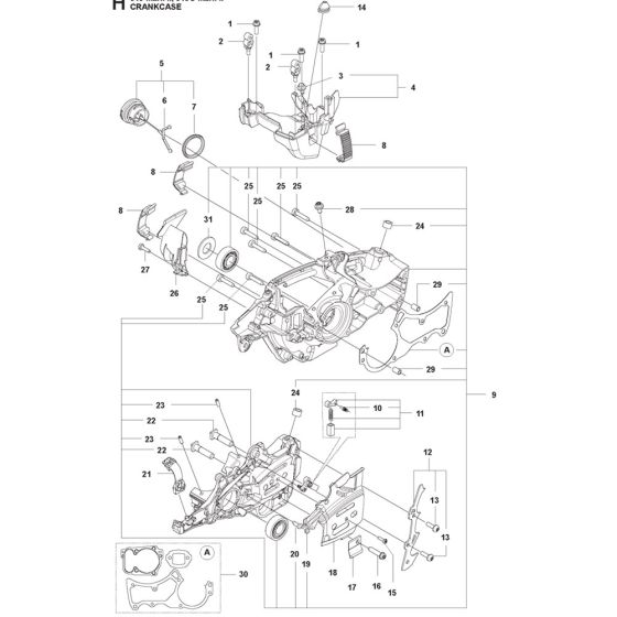 Crankcase Assembly for Husqvarna