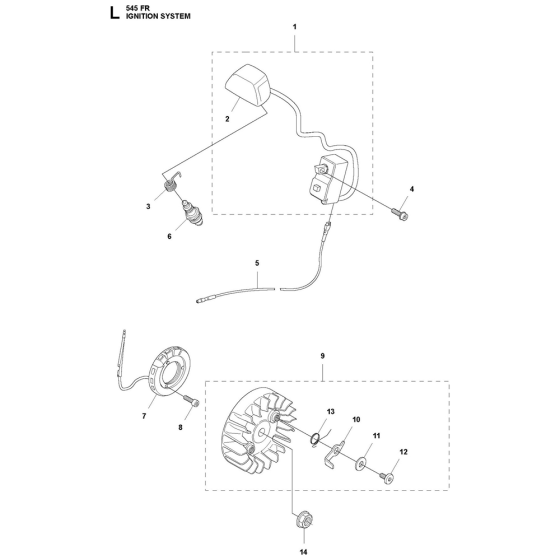 Ignition System Assembly For Husqvarna 545FR Brushcutters