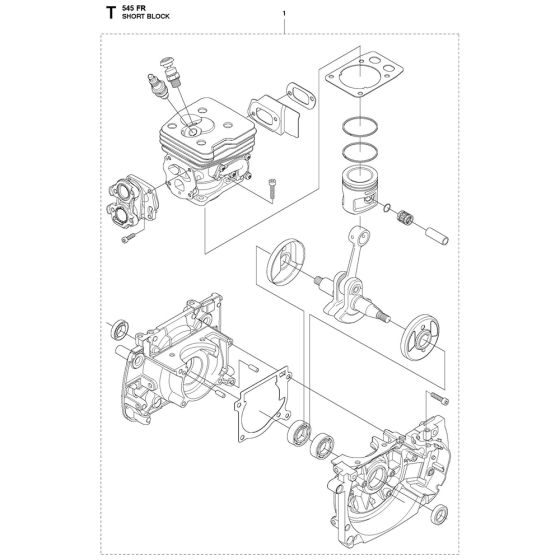 Short Block Assembly For Husqvarna 545FR Brushcutters