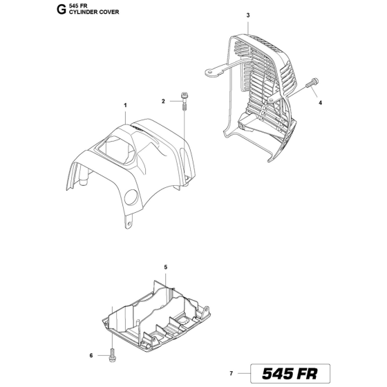 Cylinder Cover Assembly For Husqvarna 545FR Brushcutters