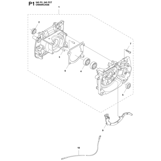 Crankcase Assembly For Husqvarna 545FX Brushcutters