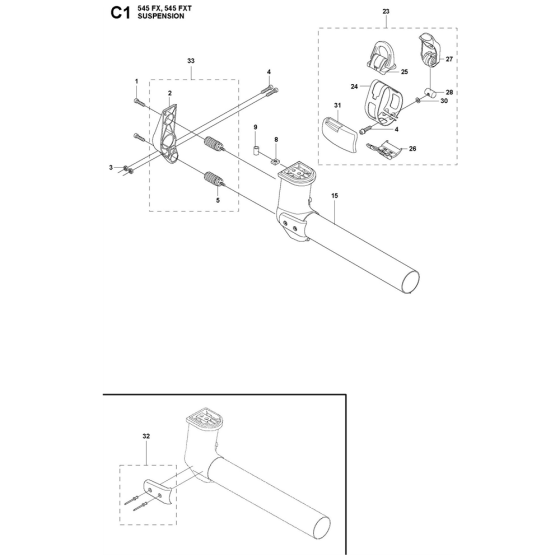 Suspension Assembly For Husqvarna 545FX Brushcutters