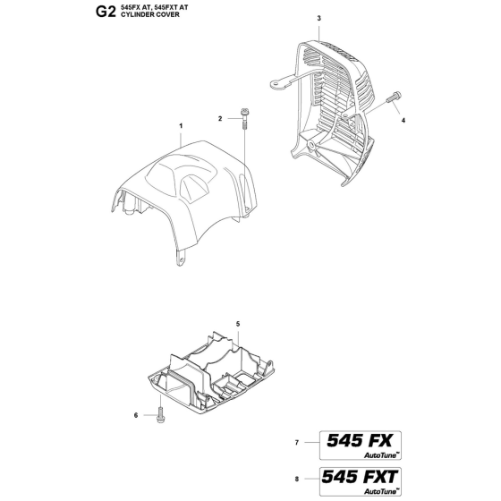 Cylinder Cover Assembly For Husqvarna 545FXAT Brushcutters