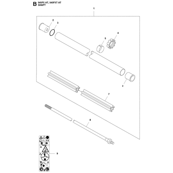 Shaft Assembly For Husqvarna 545FXTAT Brushcutters