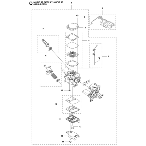 Carburetor Assembly For Husqvarna 545FXTAT Brushcutters