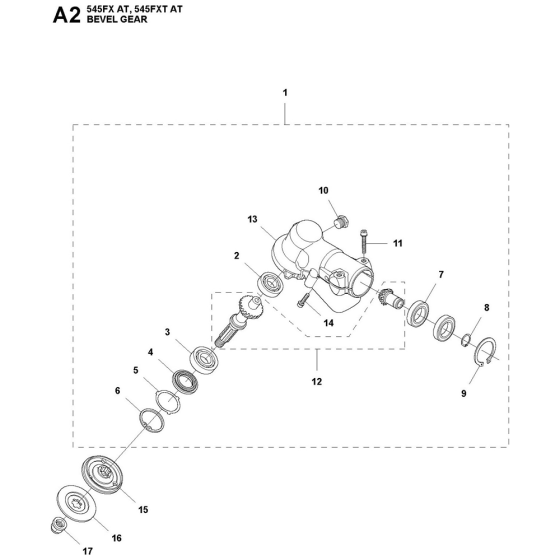 Bevel Gear Assembly For Husqvarna 545FXTAT Brushcutters