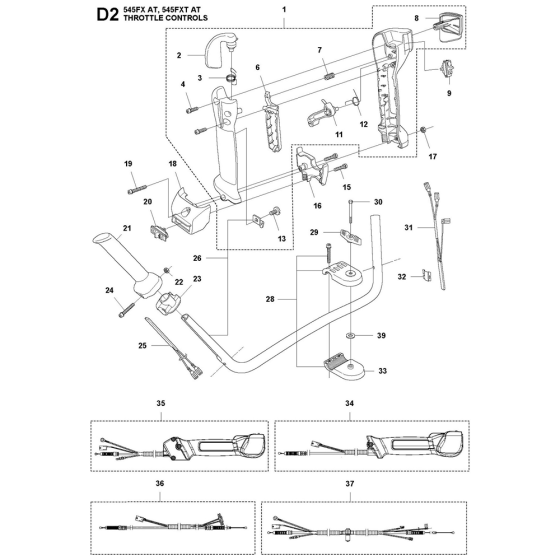 Throttle Controls Assembly For Husqvarna 545FXTAT Brushcutters