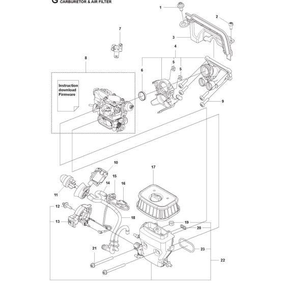 Carburettor & Air Filter Assembly