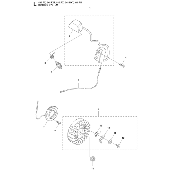 Ignition System Assembly For Husqvarna 545RX Brushcutters