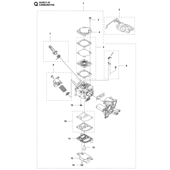 Carburetor Assembly For Husqvarna 545RXTAT Brushcutters