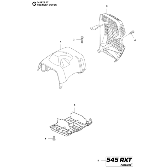 Cylinder Cover Assembly For Husqvarna 545RXTAT Brushcutters