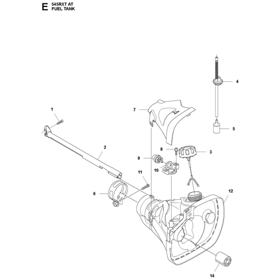 Fuel Tank Assembly For Husqvarna 545RXTAT Brushcutters