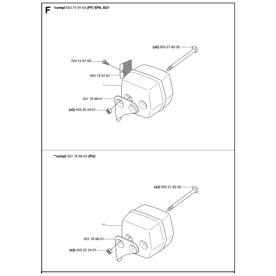 Muffler Assembly For Husqvarna 55 Chainsaw 