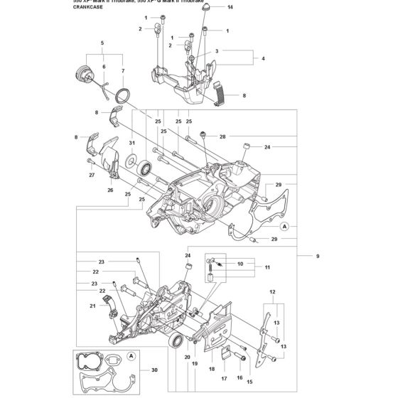Crankcase Assembly for Husqvarna